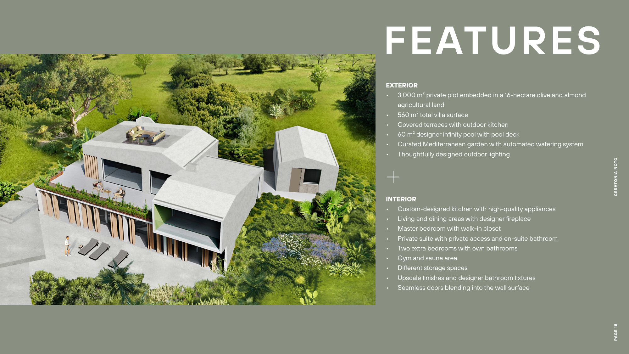 Villa Ceratonia features overview