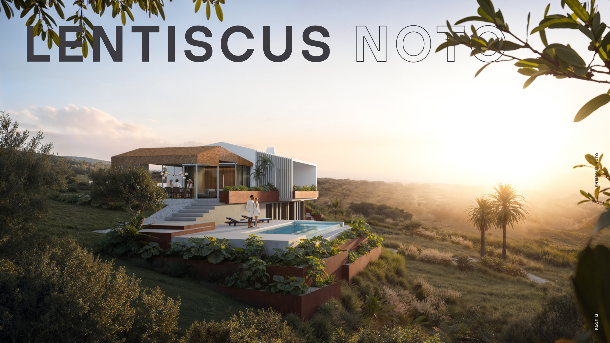 Lentiscus Noto — hillside at sunset