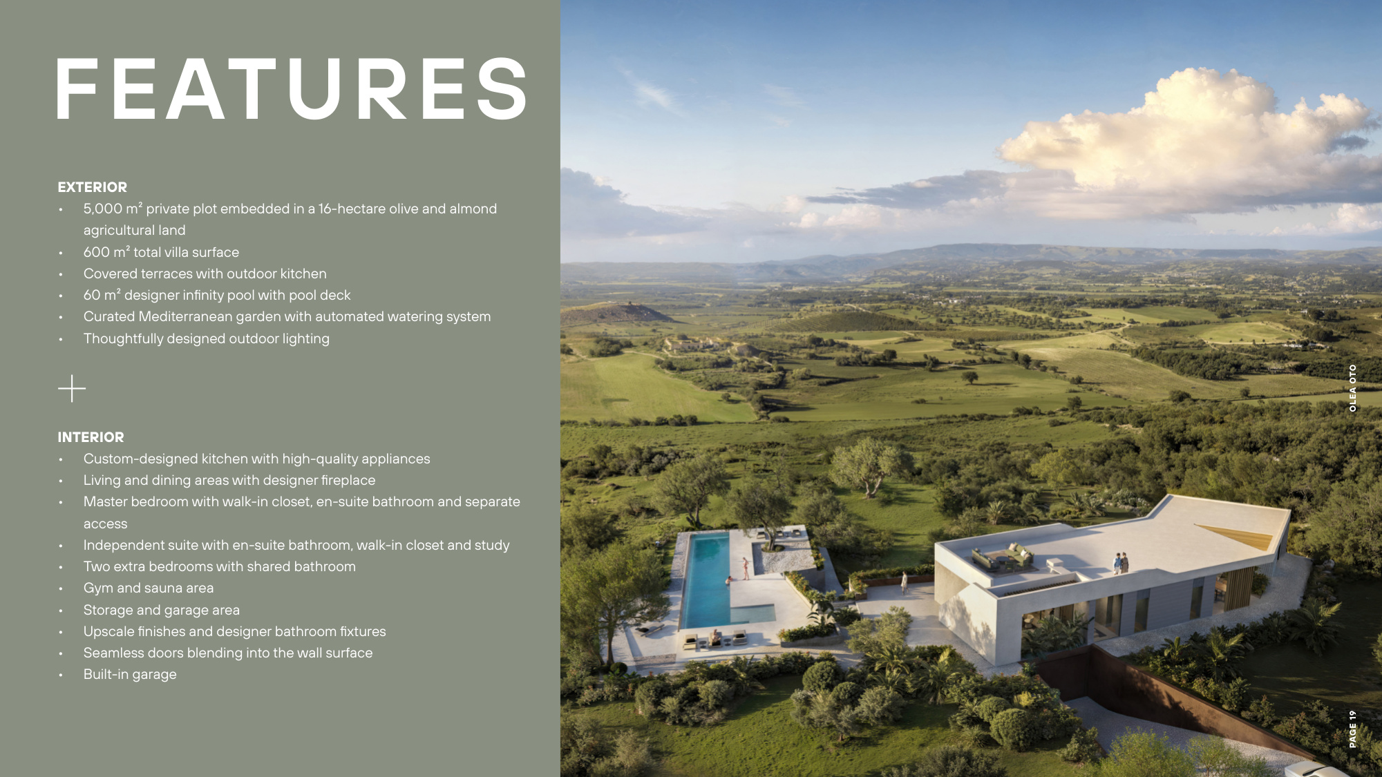 Villa Olea features overview